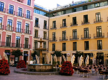 Malaga terrace in the centre Plaza Obispo